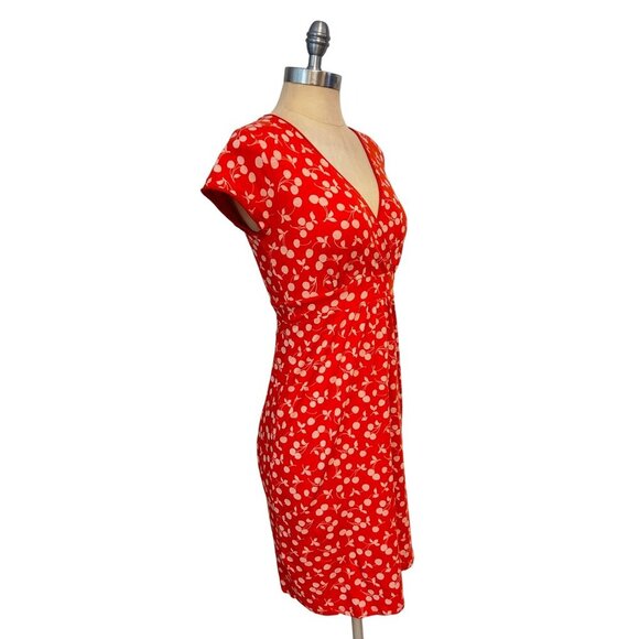 BODEN Phoebe casual jersey Dress orange sunset jungle bloom 6P petite - Picture 3 of 6